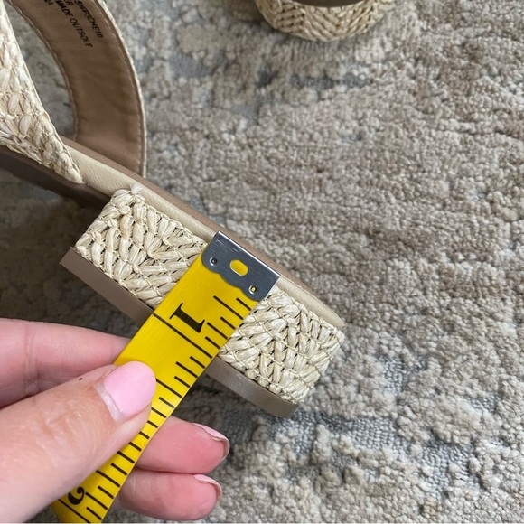 Joie Cherish Slide Sandals Open Toe Heels Short Heel Raffia Cream Beige Tan: 9.5 - Picture 8 of 8